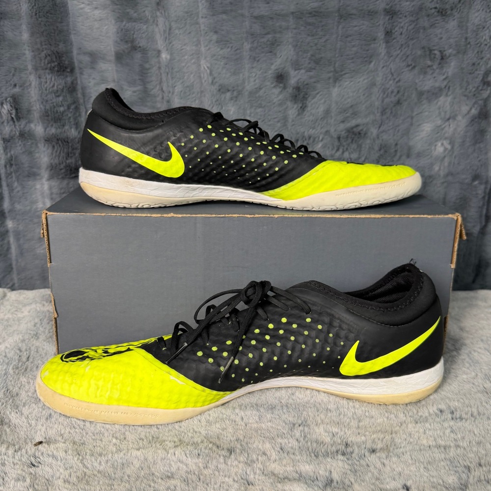 Nike Hypervenom Phelon IC Mens Size 12 Volt Black Indoor Soccer Shoes - Picture 2 of 9